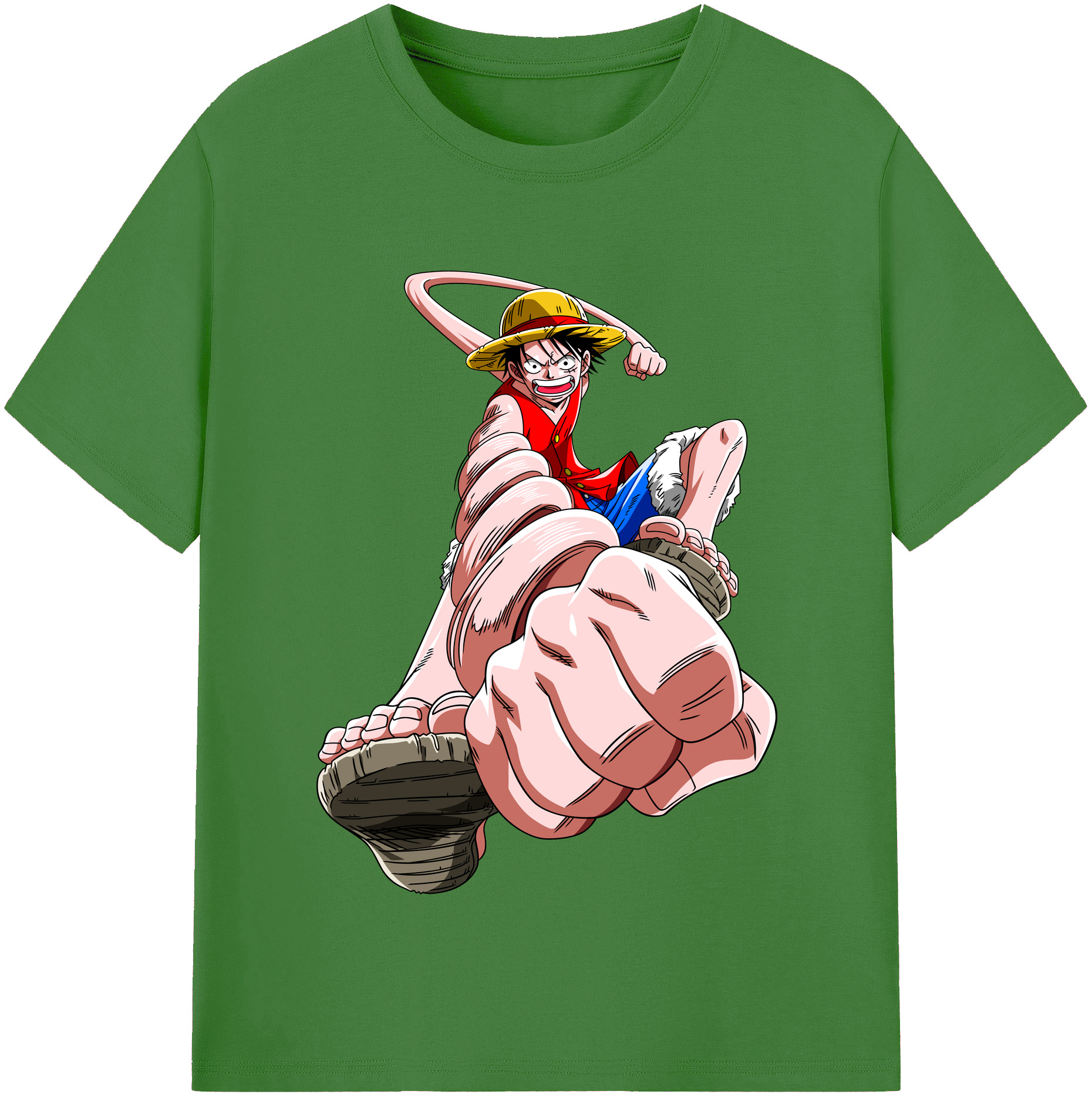 ワンピース モンキー・D・ルフィ ONE PIECE Monkey D. Luffy レディースカジュアルプリントTシャツ（綿100％）